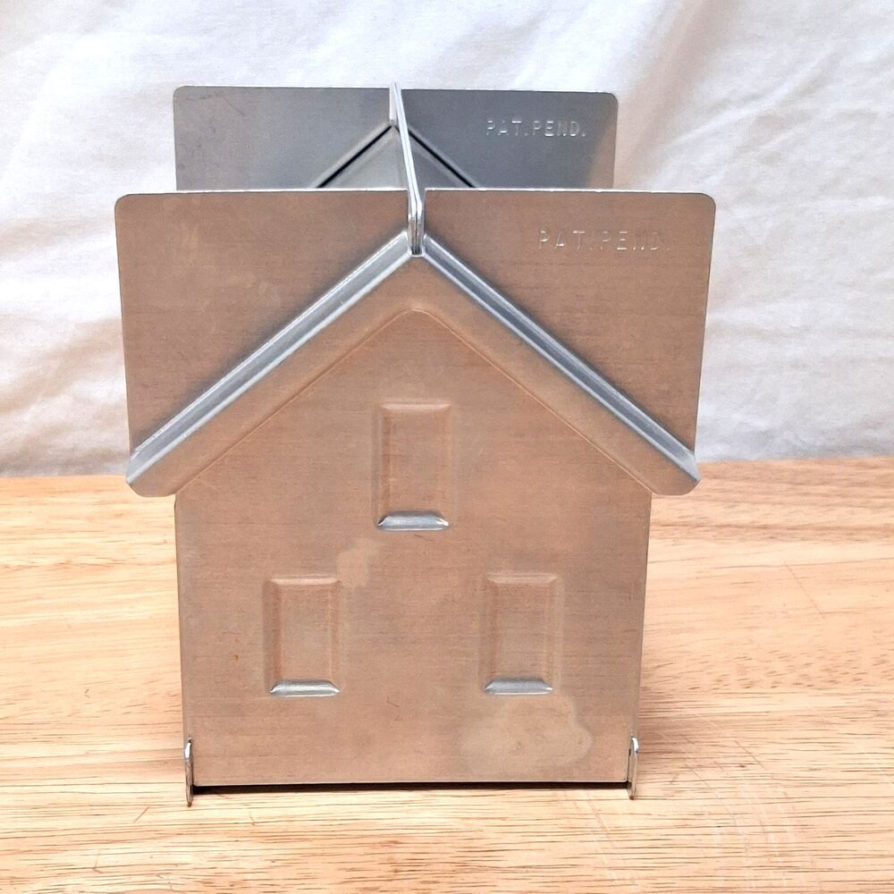 Vintage Alumode Party Cake House Mold 4 Aluminum Pieces USA Birthday Holiday